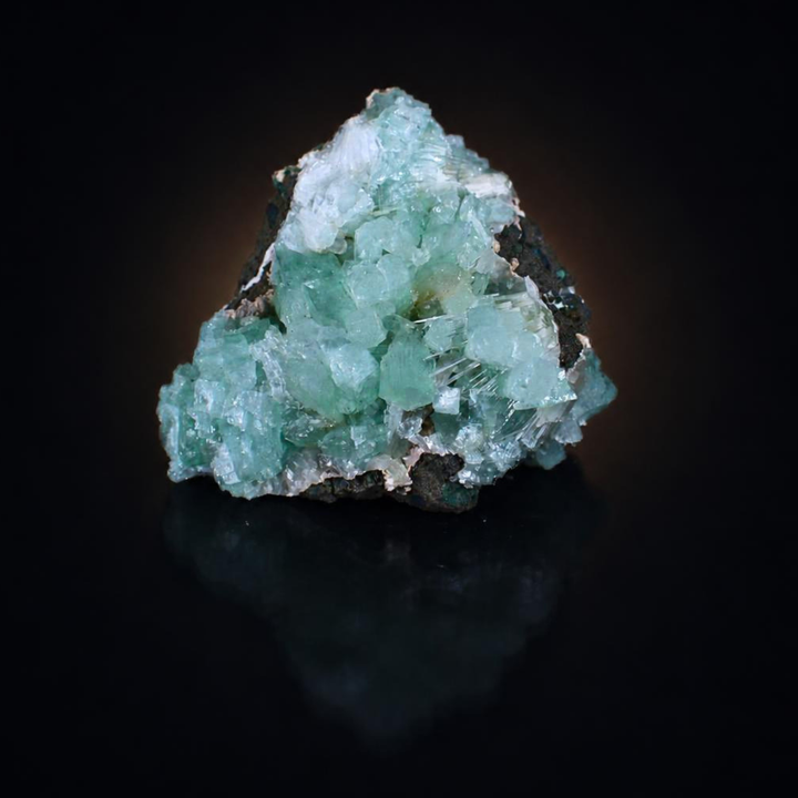 Green Apophyllite Tabular Crystal Group with White Scolecite — Pune, India | 150 g | 7 × 6 × 5 cm