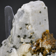 Natural Fluorescent Transparent Apatite with Pyrite & Black Tourmaline on Matrix
