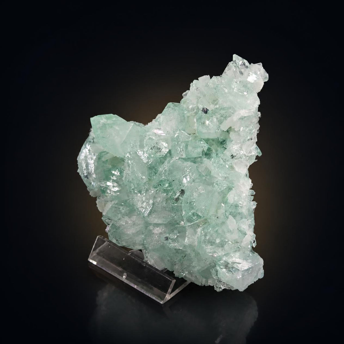 Natural Green Apophyllite Crystal Matrix Mineral Specimen from India 110 gm 10 × 9 × 2 cm