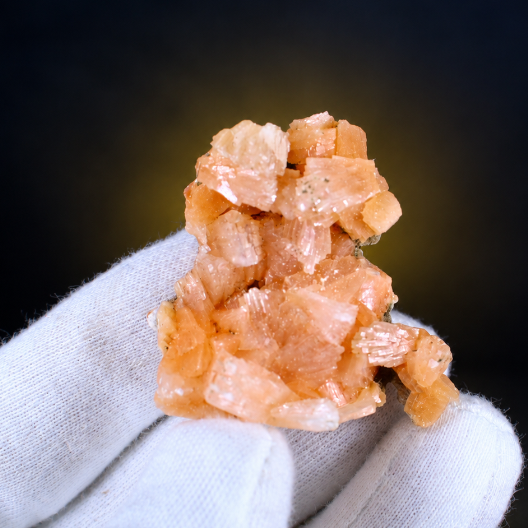 Natural Orange Peach Stilbite Crystal Specimen Lot – 32 Pieces