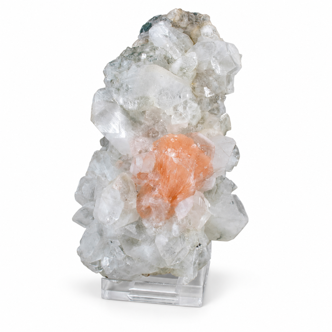 Natural Apophyllite with Heulandite Matrix Mineral Specimen