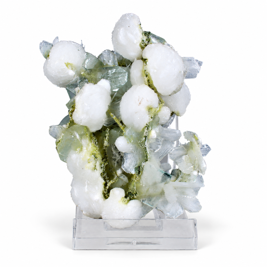 Natural Apophyllite with Heulandite &amp; Okenite Mineral Specimen – 80g