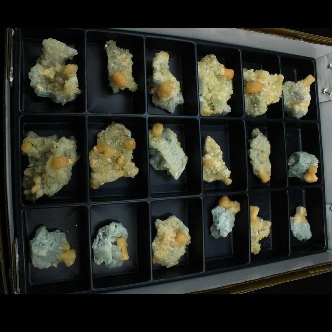 Natural Stilbite with Heulandite Crystal Lot – 18 PCS – Mineral Specimens from India