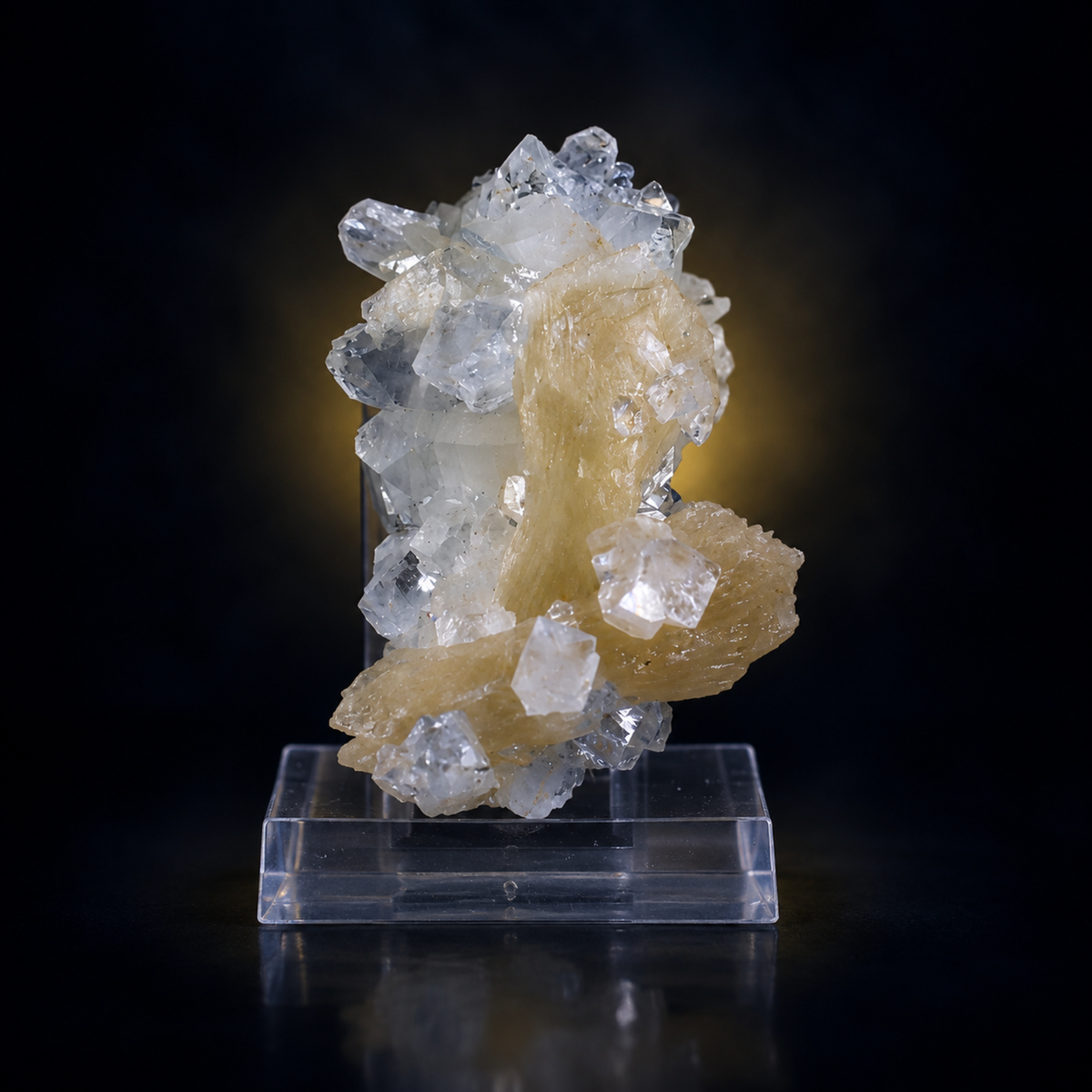 Natural Apophyllite with Stilbite Crystal Cluster – 30 g