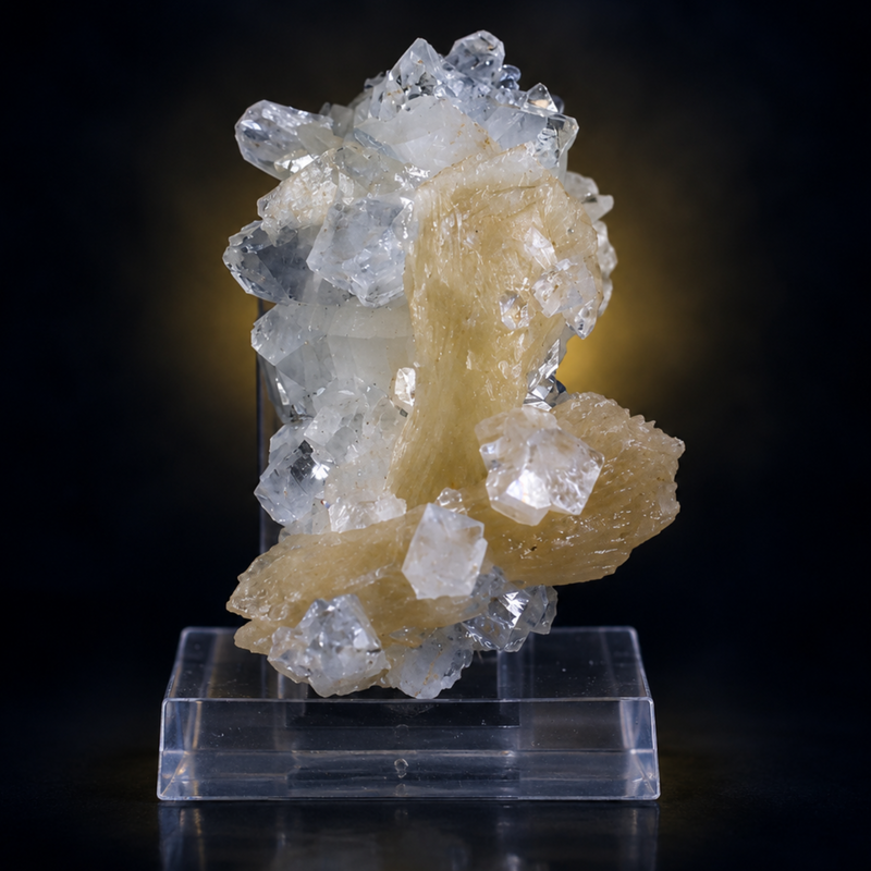 Natural Apophyllite with Stilbite Crystal Cluster – 30 g