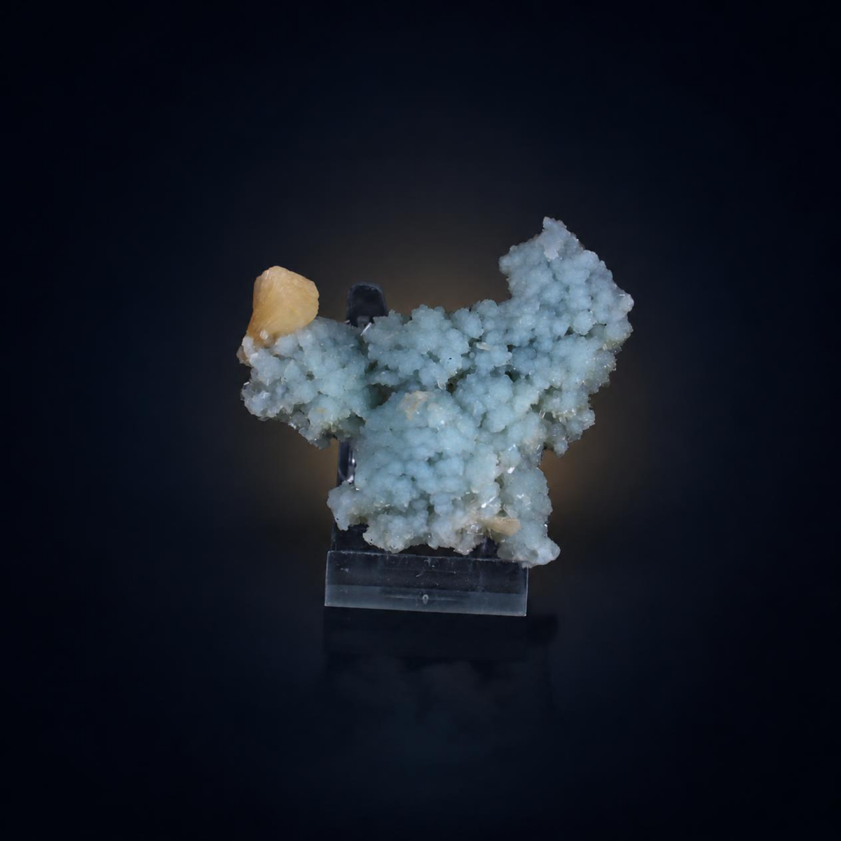 Stilbite on Blue Chalcedony Matrix Indian Mineral Specimen Natural Crystal