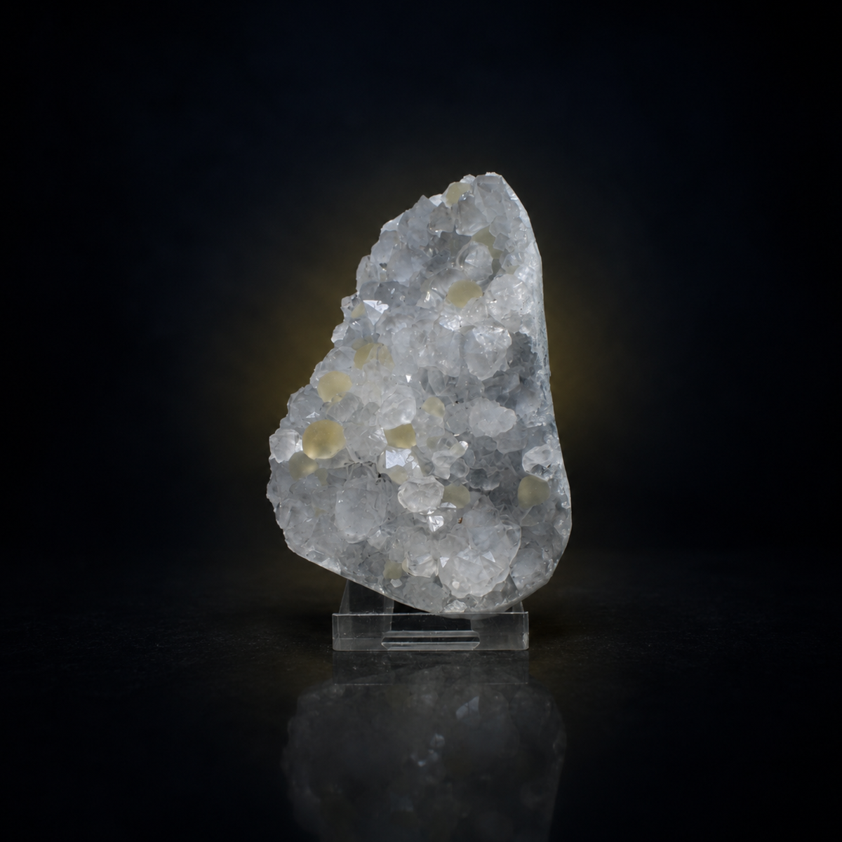 Botryoidal Yellow Fluorite on Quartz Crystal Specimen | 11×7×3 cm | 260g