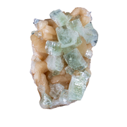 Natural Green Apophyllite with Heulandite Crystal Specimen – India