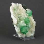 Green Apophyllite Crystals with White Stilbite on Contrasting Rock Matrix | 390 g | 13 × 10 × 3 cm