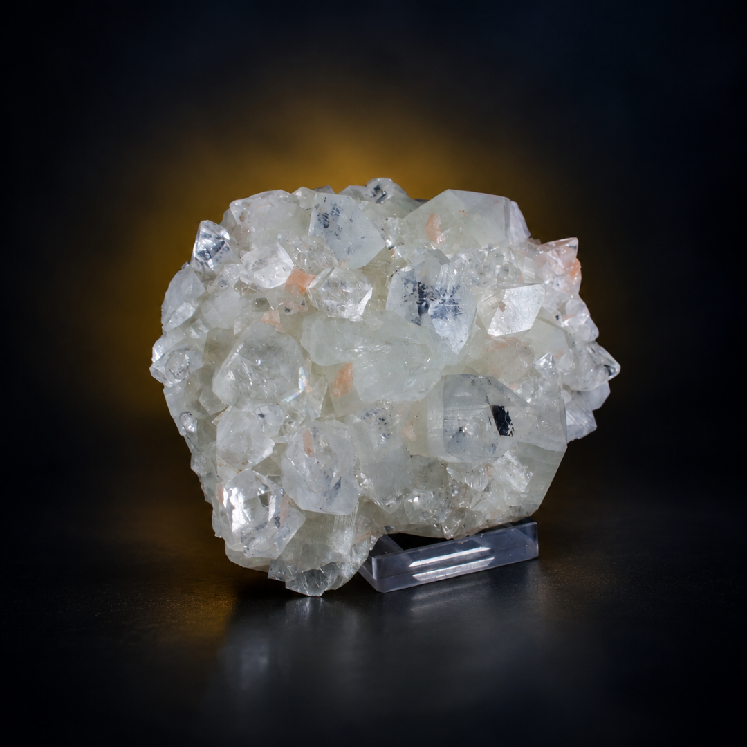 Natural Apophyllite with Heulandite Matrix Crystal Specimen – India