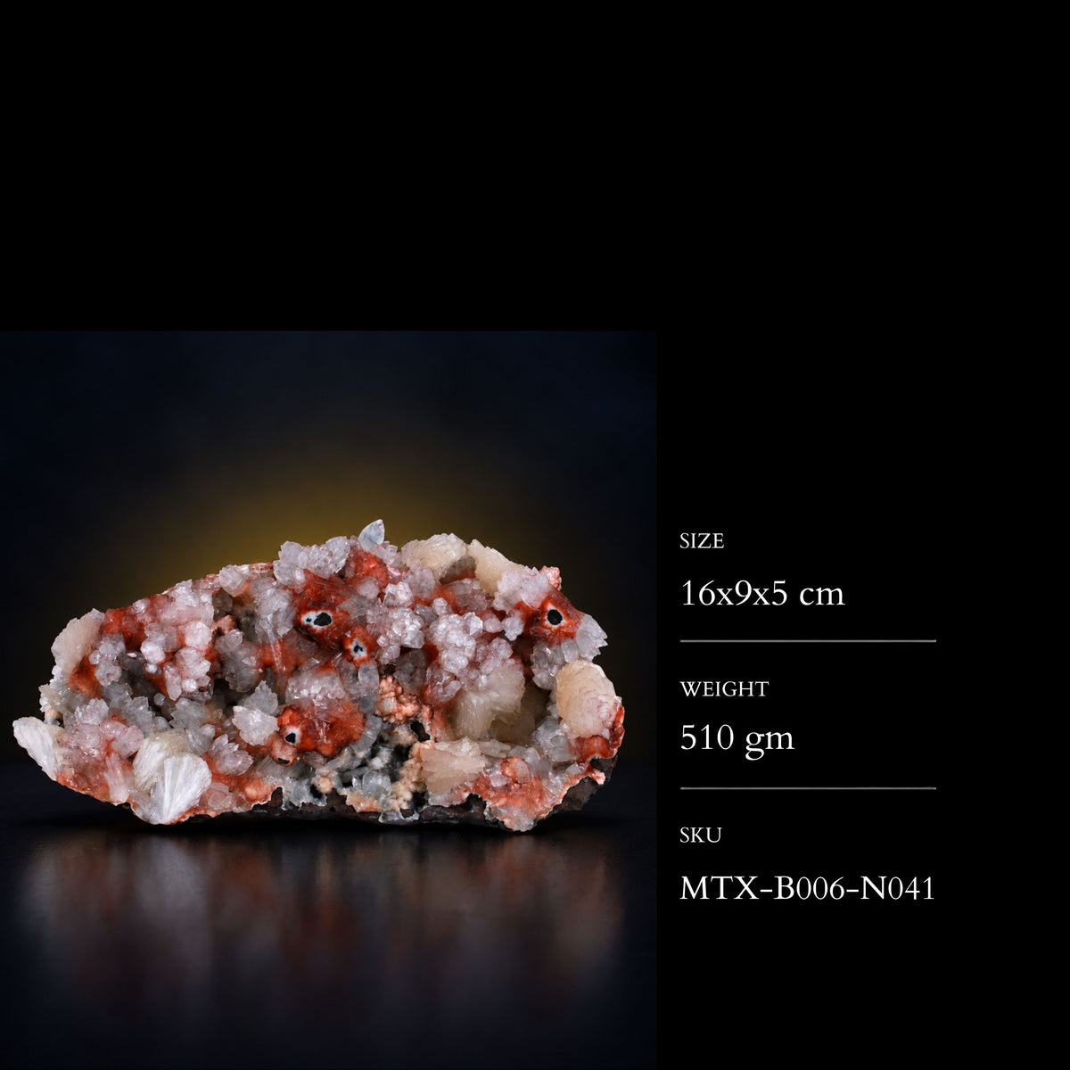 Apophyllite with Stilbite on Dark Rocky Matrix · 510 g · 16 × 9 × 5 cm