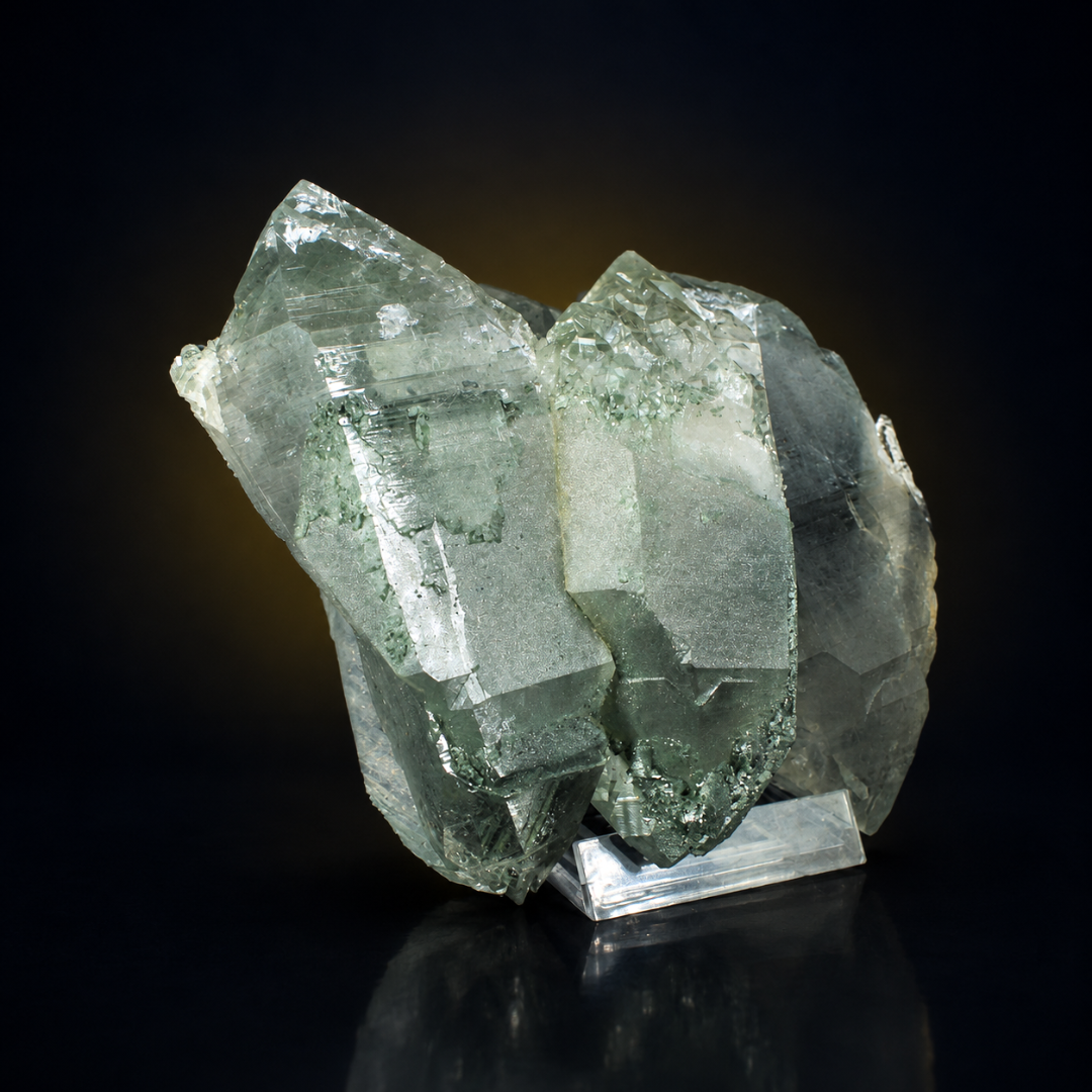 Green Chlorite Himalayan Quartz Crystal Natural Mineral Specimen India