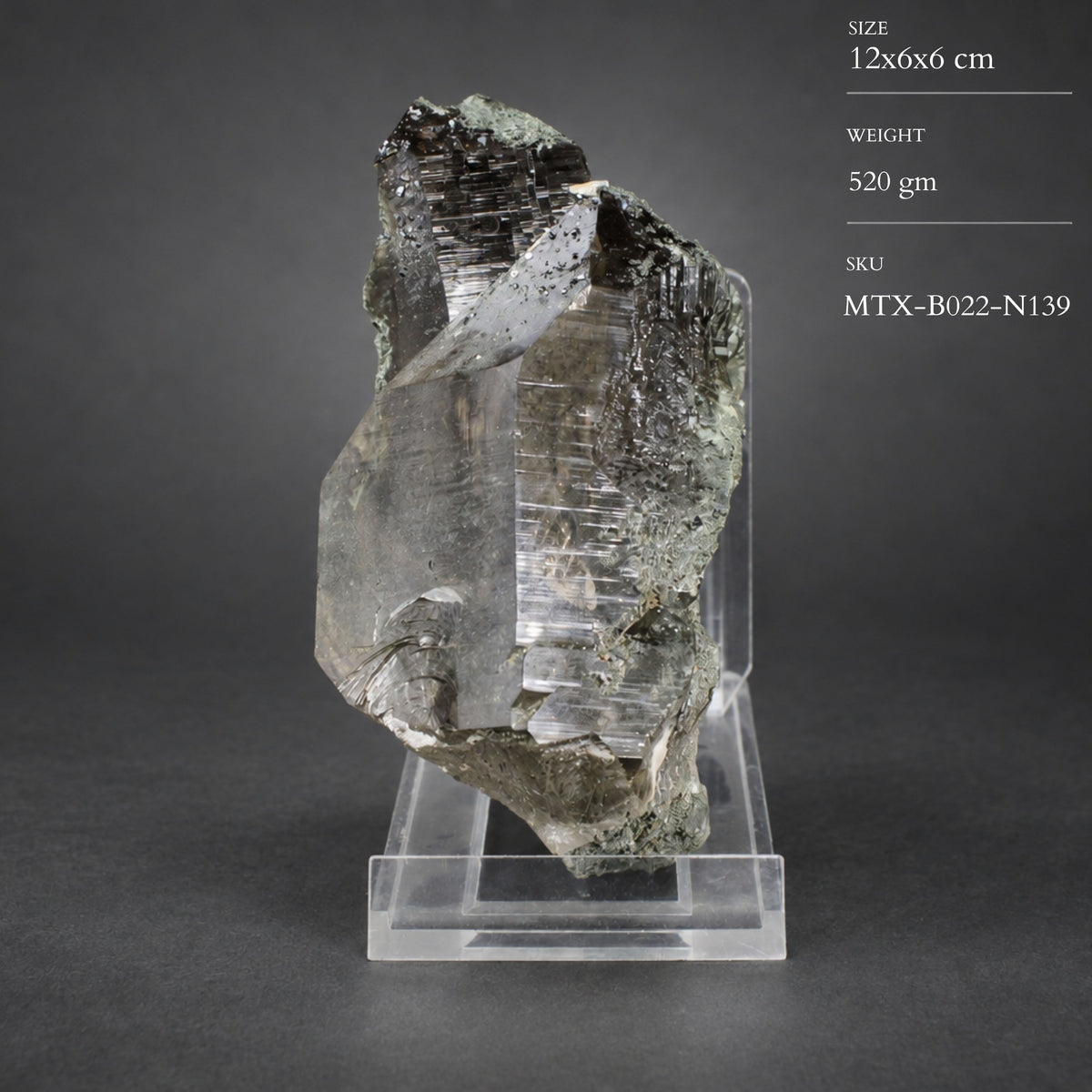 Natural Smoky Quartz Mineral Specimen 12 × 6 × 6 cm 520 g