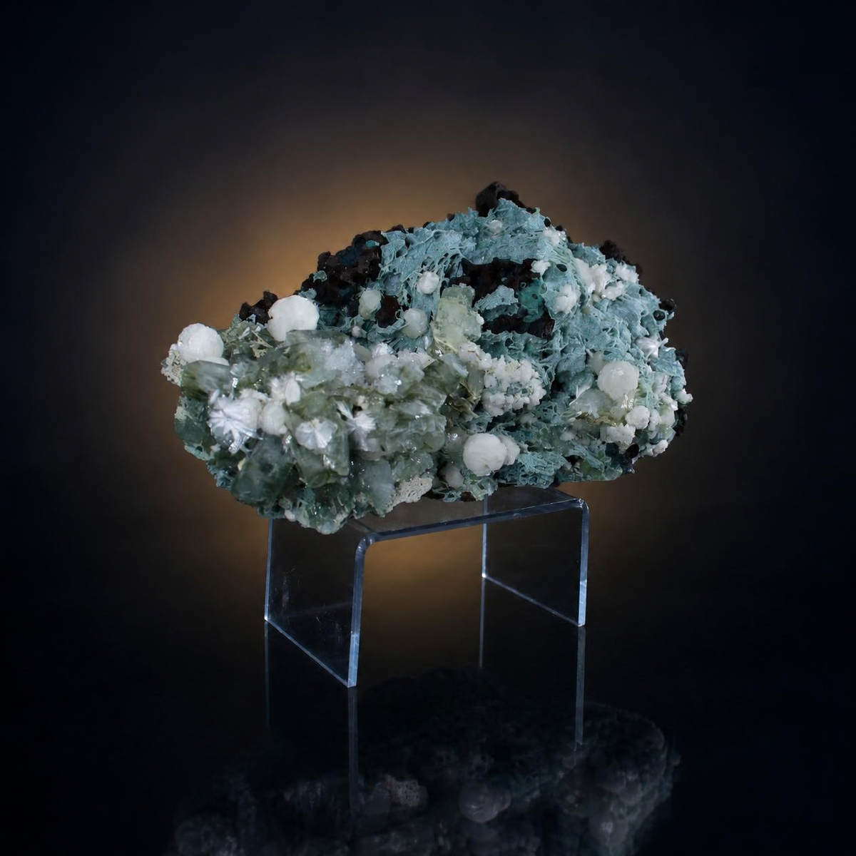 Natural Anandalite with Heulandite Crystal Specimen – India