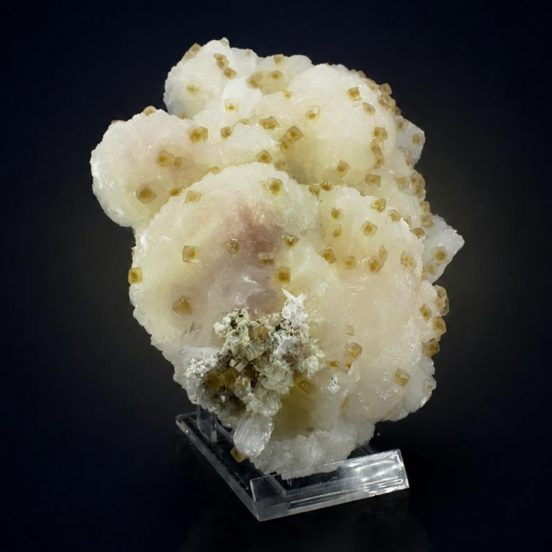 Honey Calcite Crystal Group on Heulandite | 810 g | 14 × 7 × 6 cm