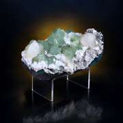 Green Apophyllite on White Matrix – Natural Mineral Specimen