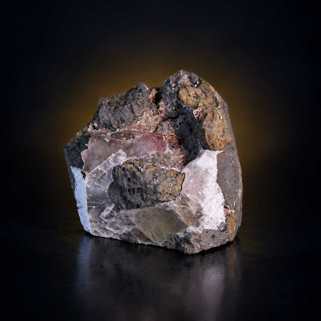 Natural Pink Calcite Crystal Mineral Specimen – India
