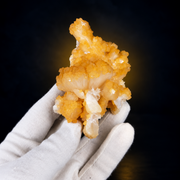 Natural Orange Calcite with White Stilbite Crystal Cluster – 180 g