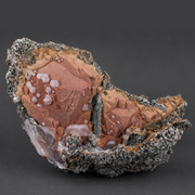 Natural Pink/Peach Heulandite with Calcite & Botryoidal Chalcedony Matrix