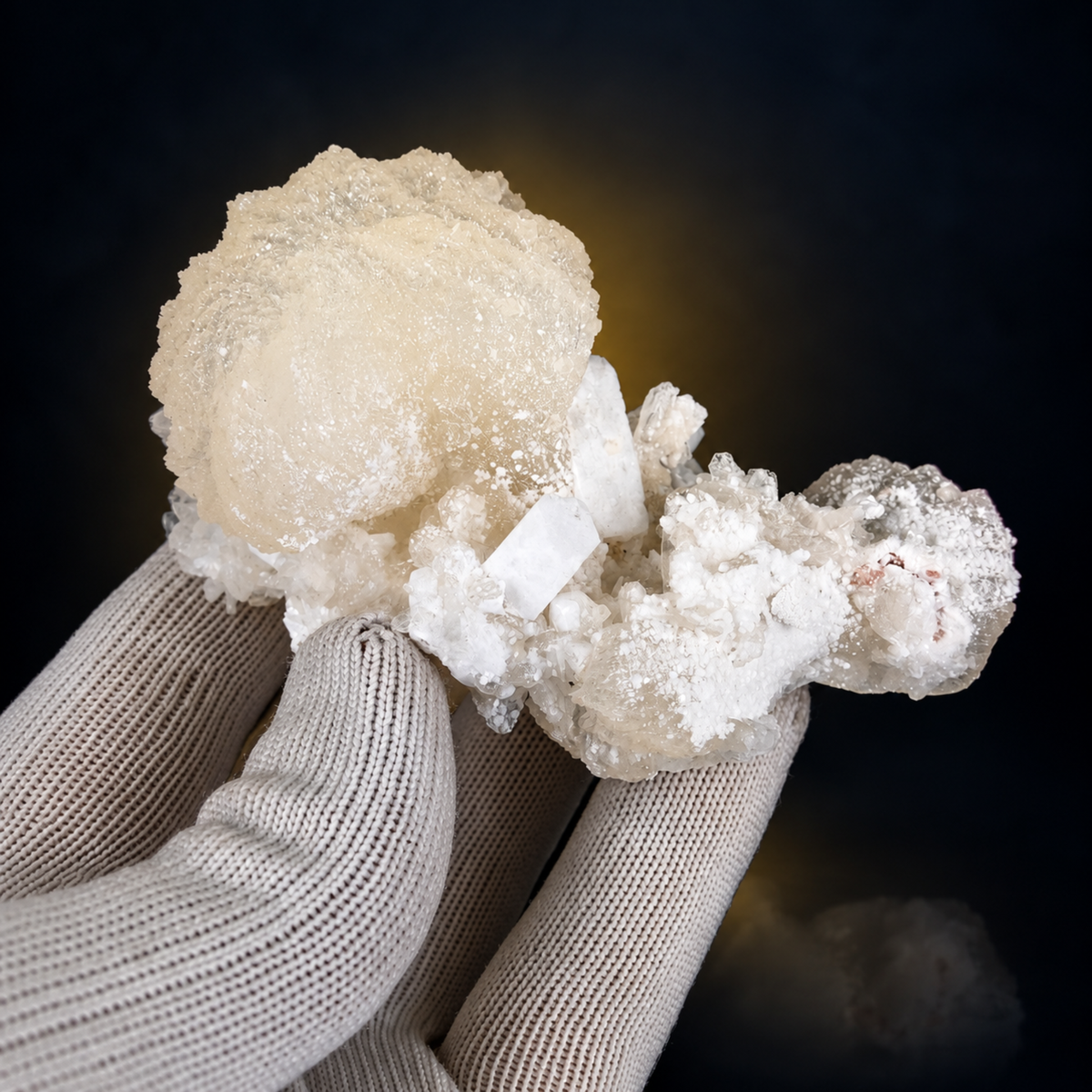 Natural Stilbite with Heulandite Crystal Cluster – 180 g