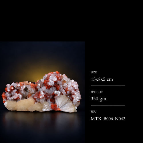 Apophyllite with Stilbite on Druzy Bladed Formation · 350 g · 15 × 8 × 5 cm