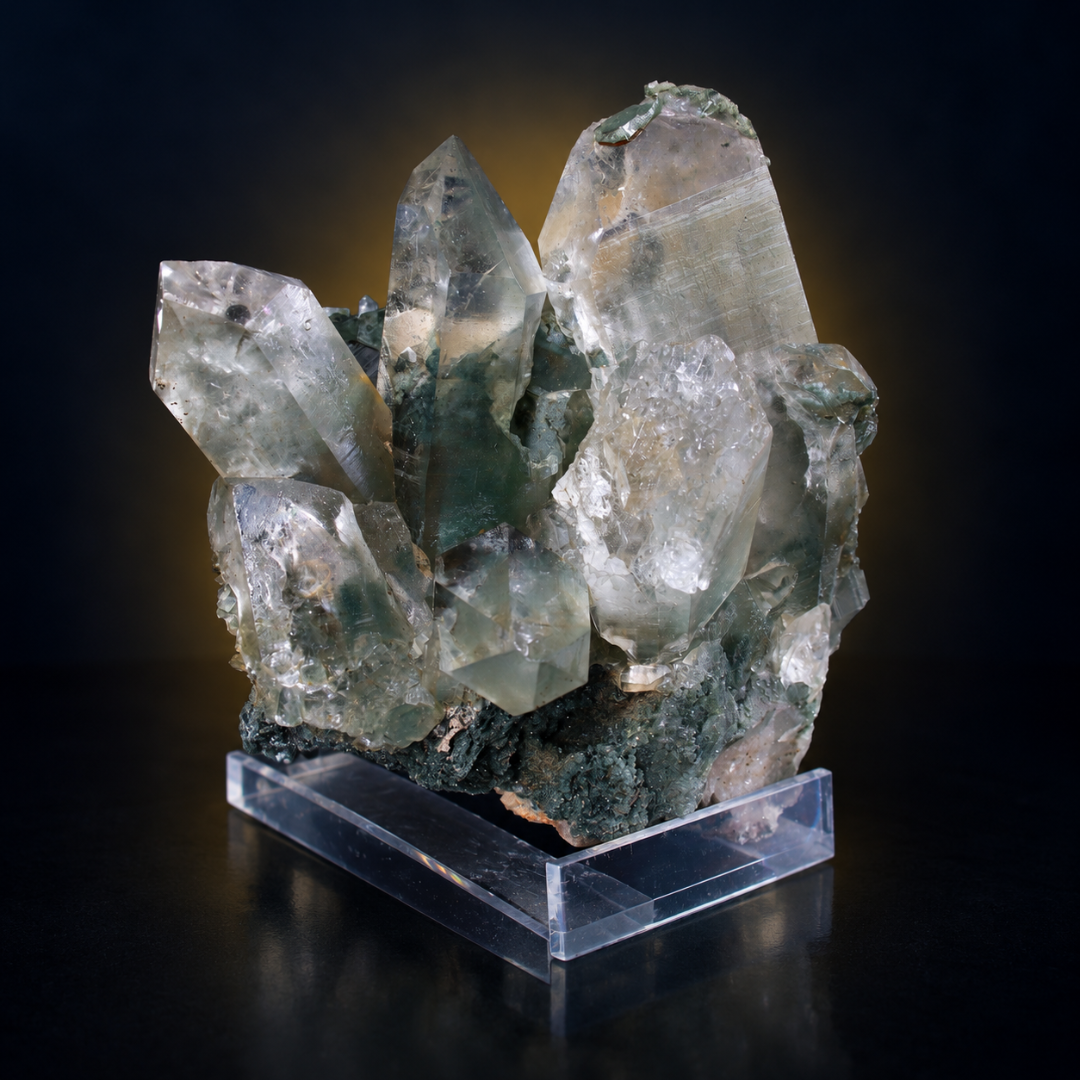 Natural Green Chlorite Himalayan Quartz Crystal – Mineral Specimen from India