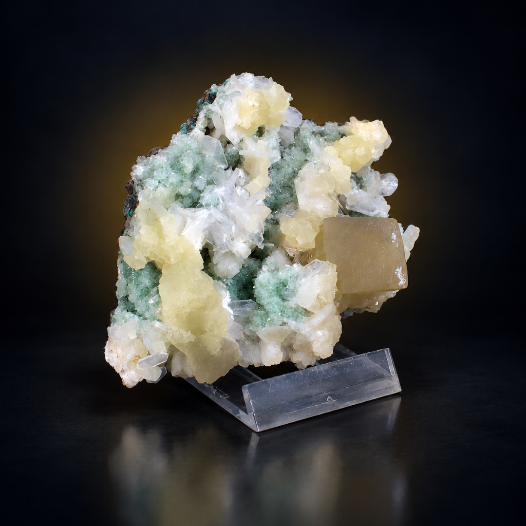Natural Stilbite with Calcite Mineral Specimen – 120g