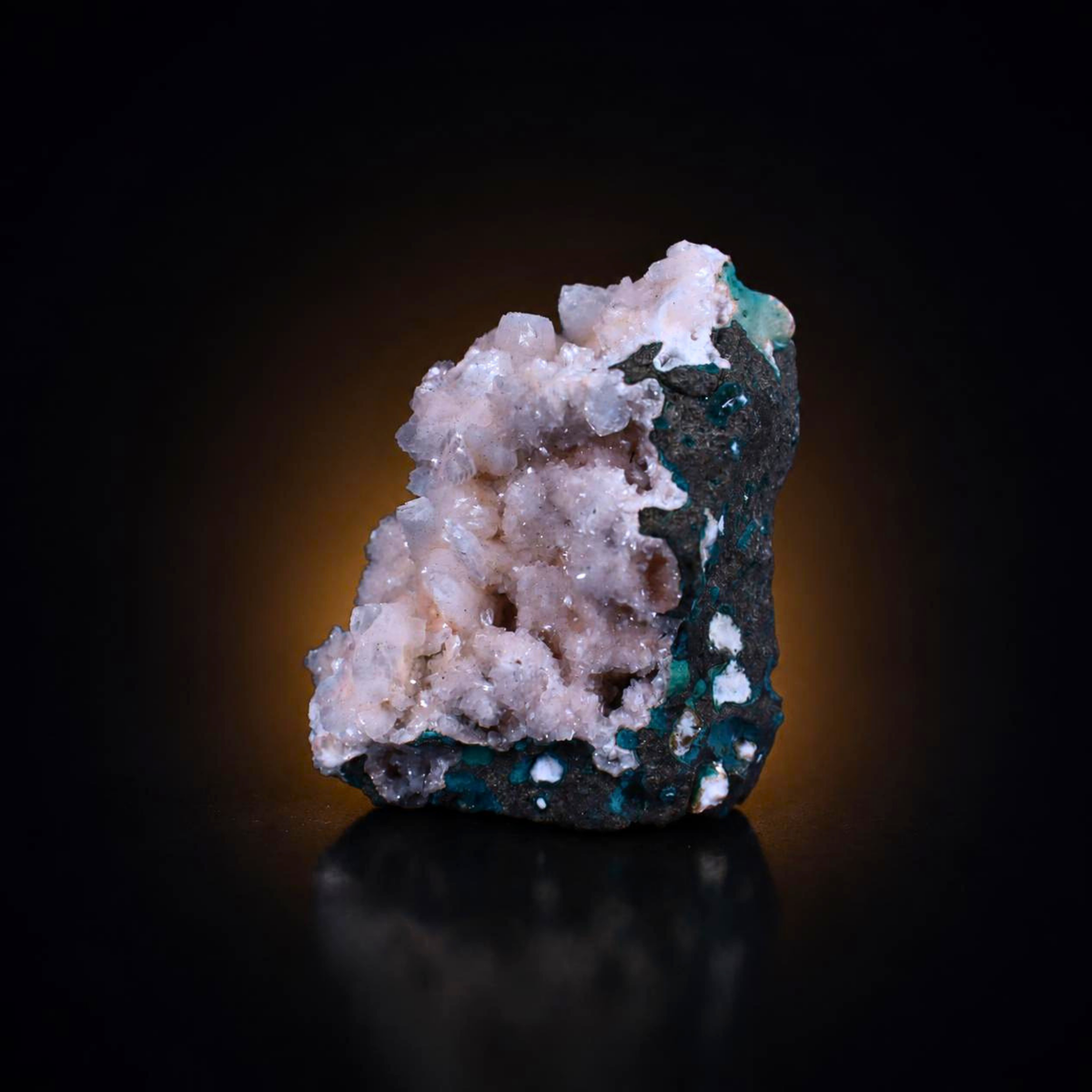 Pink Heulandite Crystal Cluster with Stilbite Natural Zeolite Specimen