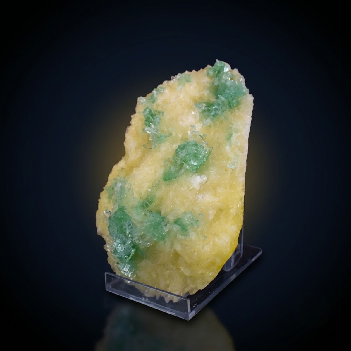 Natural Green Apophyllite with Stilbite Crystal Matrix Mineral Specimen from India 720 gm  17 × 12 × 3 cm