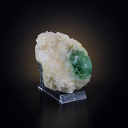 Natural Green Apophyllite with Stilbite Crystal Matrix Mineral Specimen from India 330 gm 10 × 9 × 3 cm