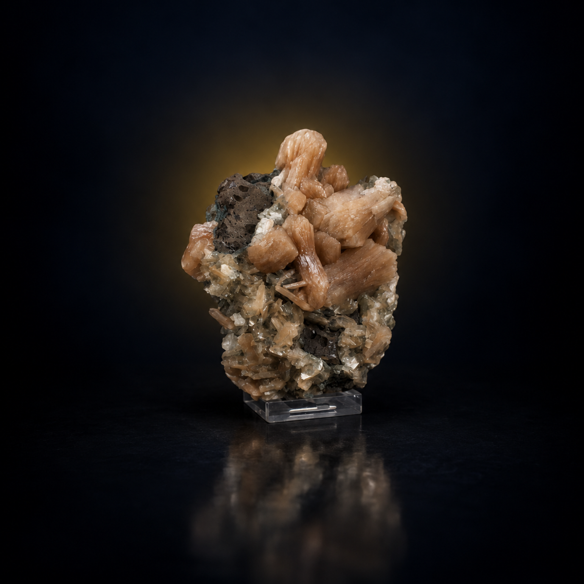 Stilbite & Heulandite Crystal Cluster on Basalt Matrix 10×6×5 cm | 400g