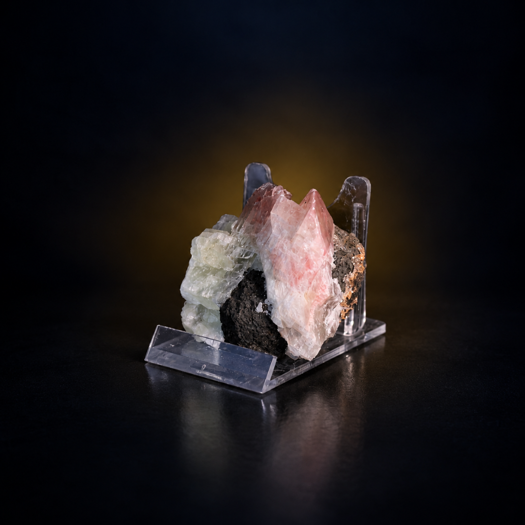 Natural Pink Calcite Crystal Mineral Specimen – India