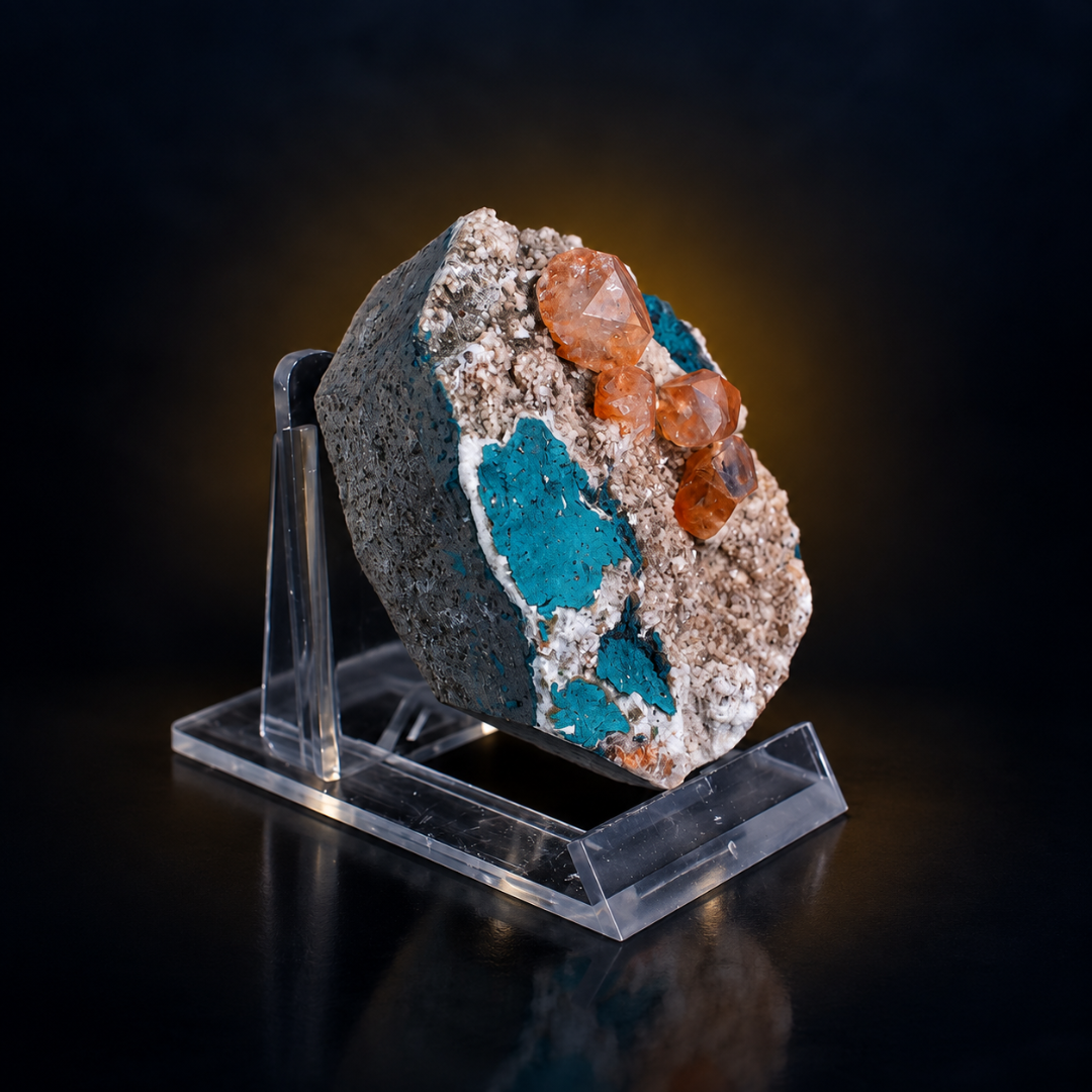 Natural Red Calcite with Heulandite Mineral Specimen – 120g