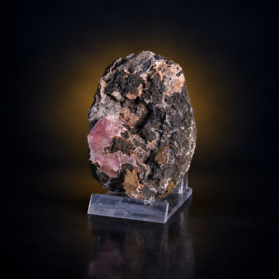 Natural Pink Calcite Crystal Mineral Specimen – India