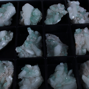 Natural Green Apophyllite, Stilbite with Heulandite Crystal Lot – 18 Pieces from India