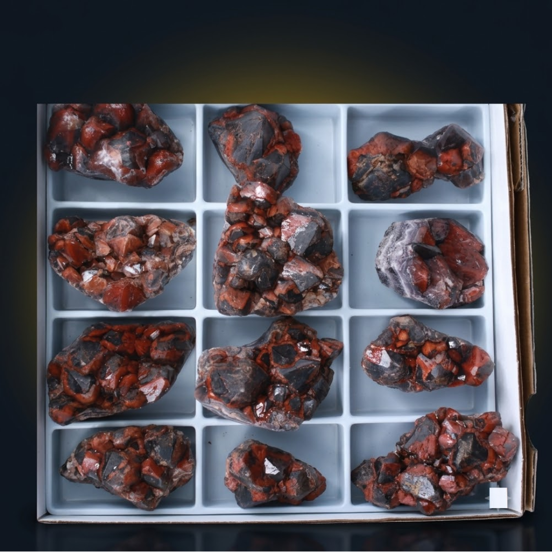 Amethyst and Hematite specimen lot — India, 5000 g.