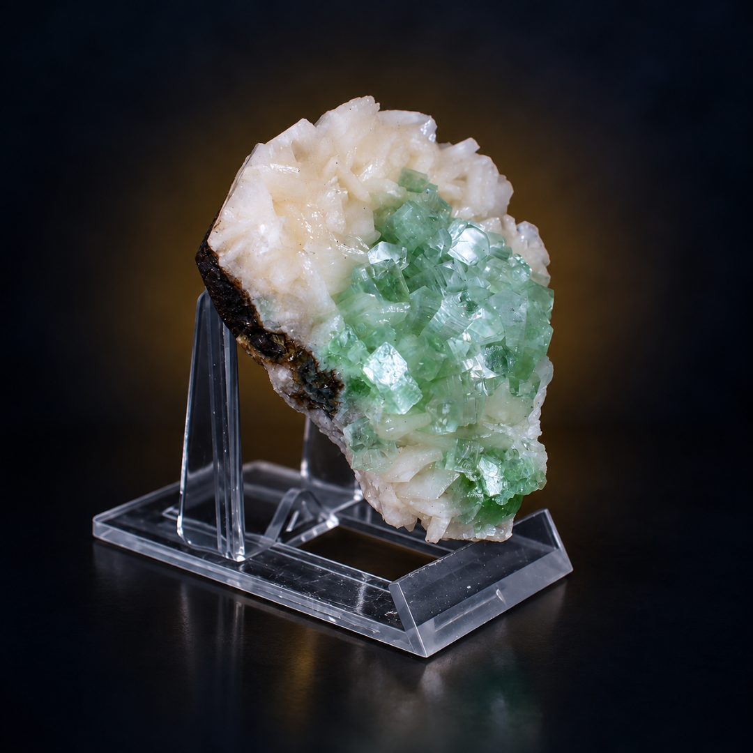 Natural Green Apophyllite with Heulandite Mineral Specimen – 100g