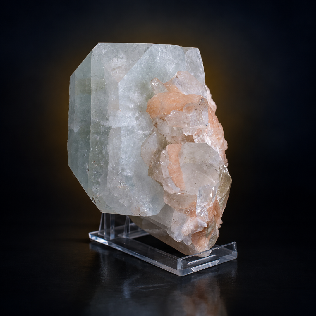 Natural Apophyllite with Heulandite Matrix Mineral Specimen