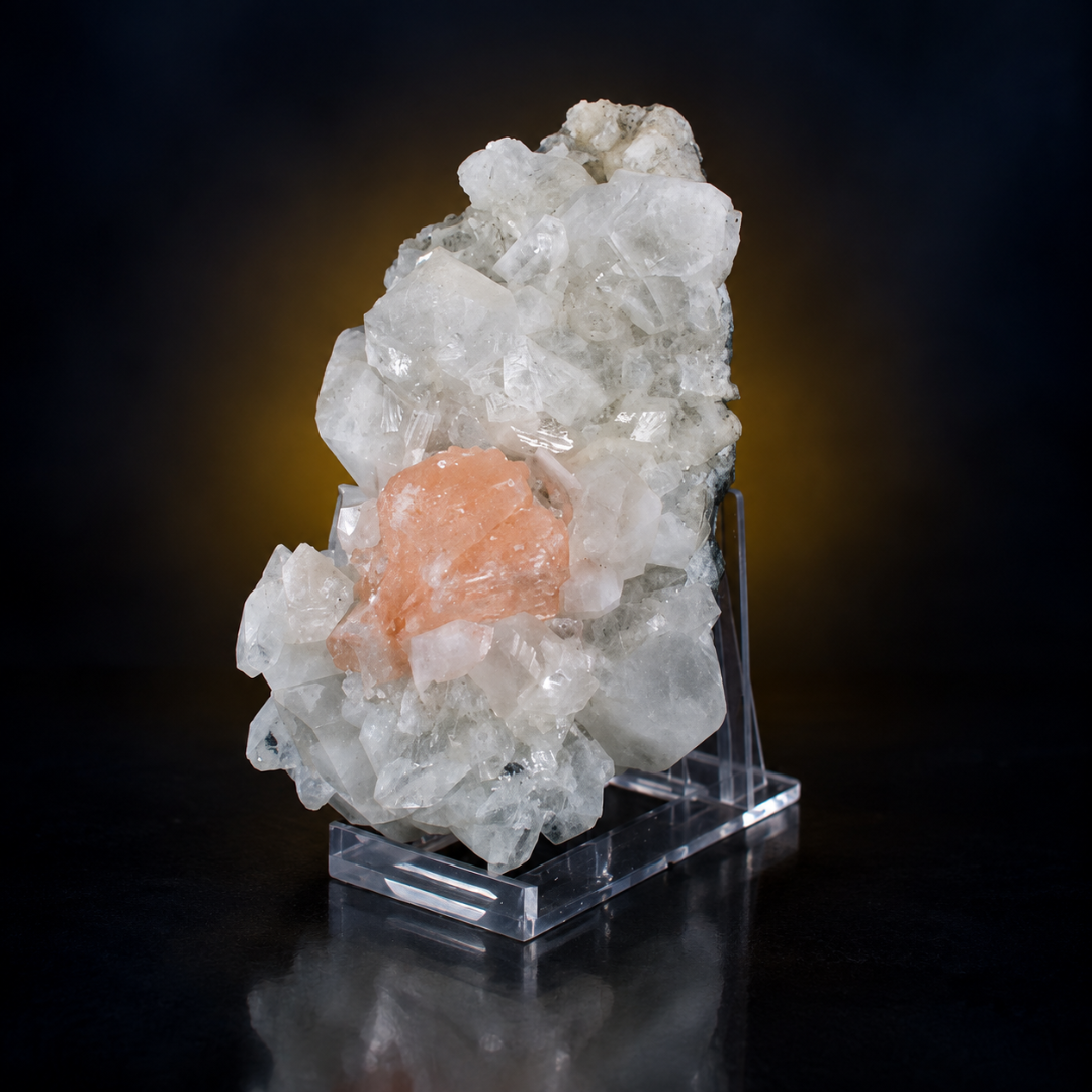 Natural Apophyllite with Heulandite Matrix Mineral Specimen