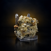 Natural Fluorescent Transparent Apatite Crystal with Pyrite & Calcite Inclusions