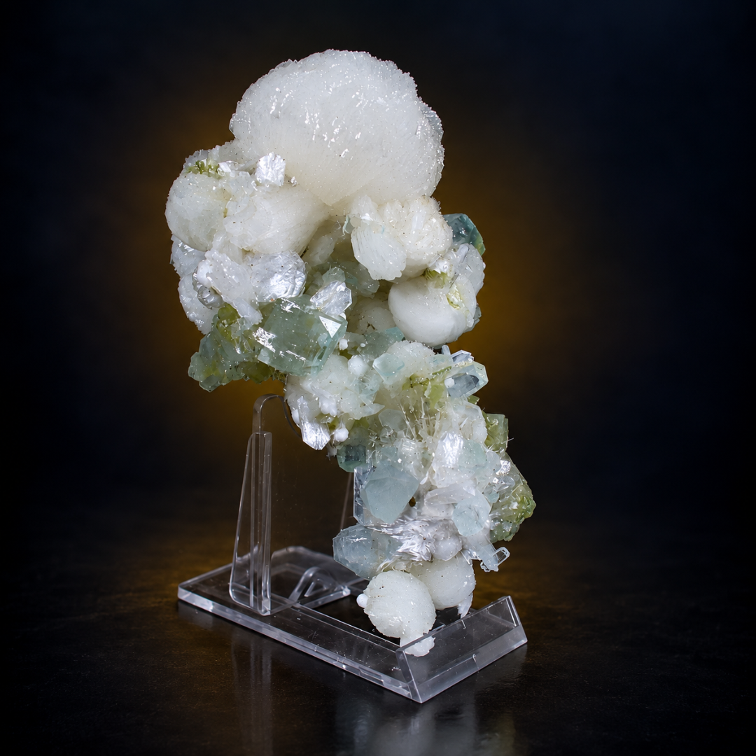 Apophyllite with White Stilbite Crystals – Natural Mineral Specimen