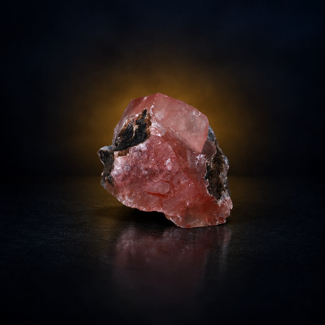 Natural Red Calcite Crystal Matrix Mineral Specimen from India