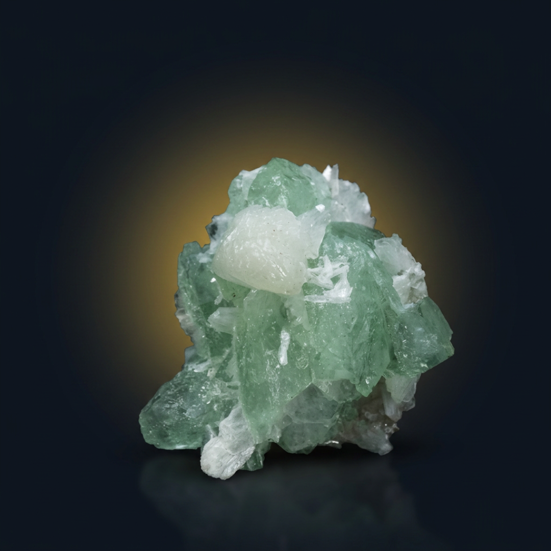 Apophyllite on White Crystalline Matrix · 160 g · 7 × 7 × 3 cm