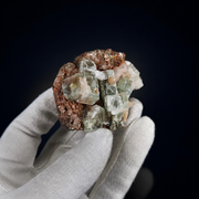 Green Apophyllite Crystal Cluster with Peach Stilbite on Matrix 8×6×4 cm | 120g