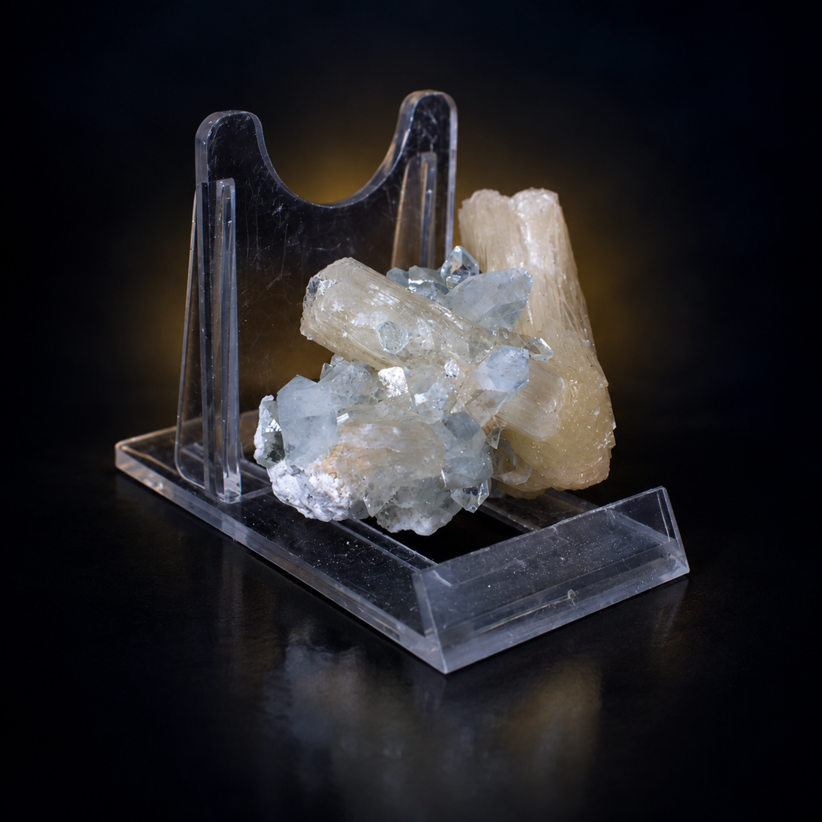 Natural Stilbite with Apophyllite Crystal Cluster – 40 g