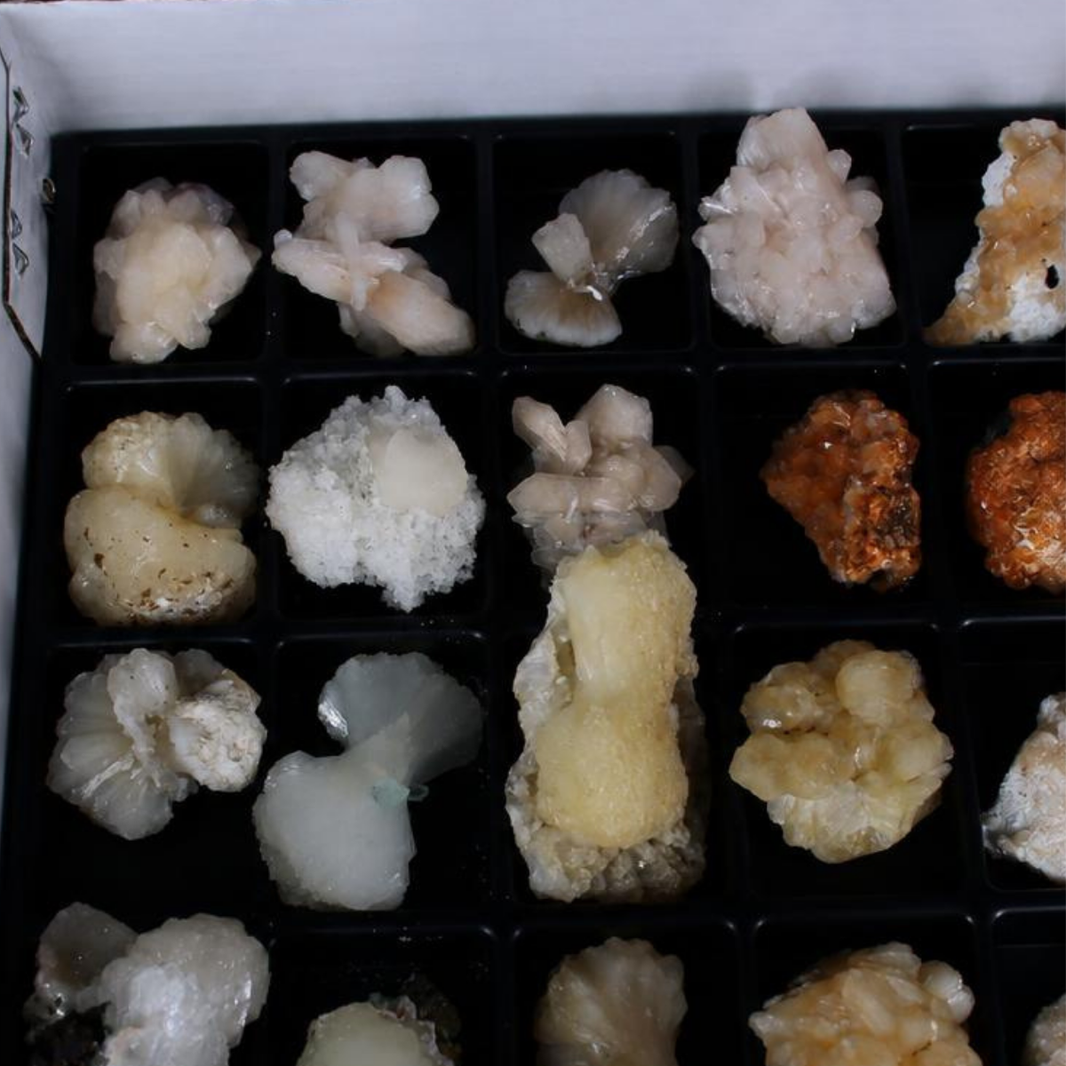 Mixed Stilbite, Heulandite &amp; Apophyllite Crystal Lot – 32 Pieces