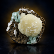 Natural Green Apophyllite with Heulandite Matrix Crystal Specimen – India