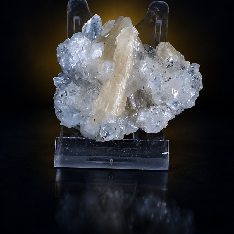 Natural Apophyllite with Stilbite Crystal Cluster – 40 g