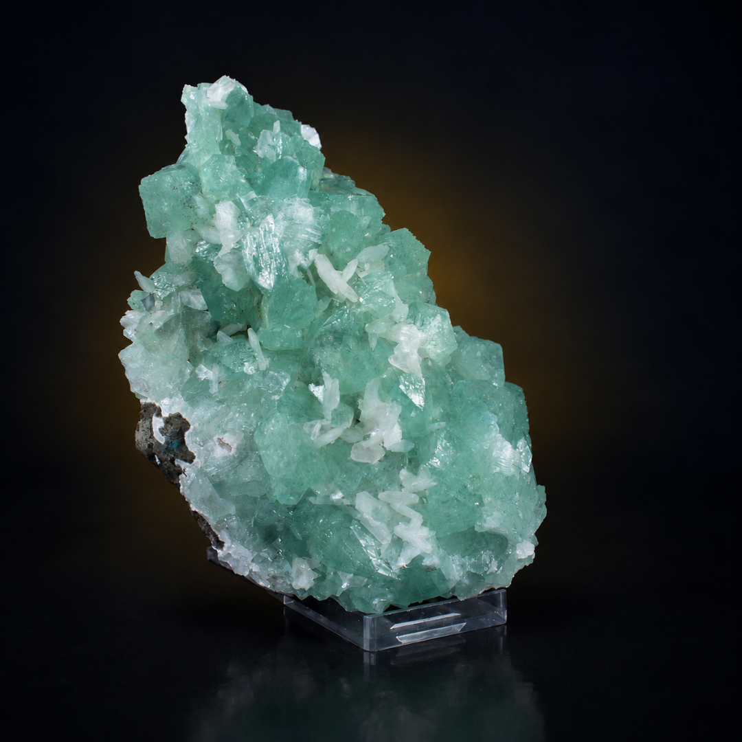 Natural Green Apophyllite Crystal Specimen – India