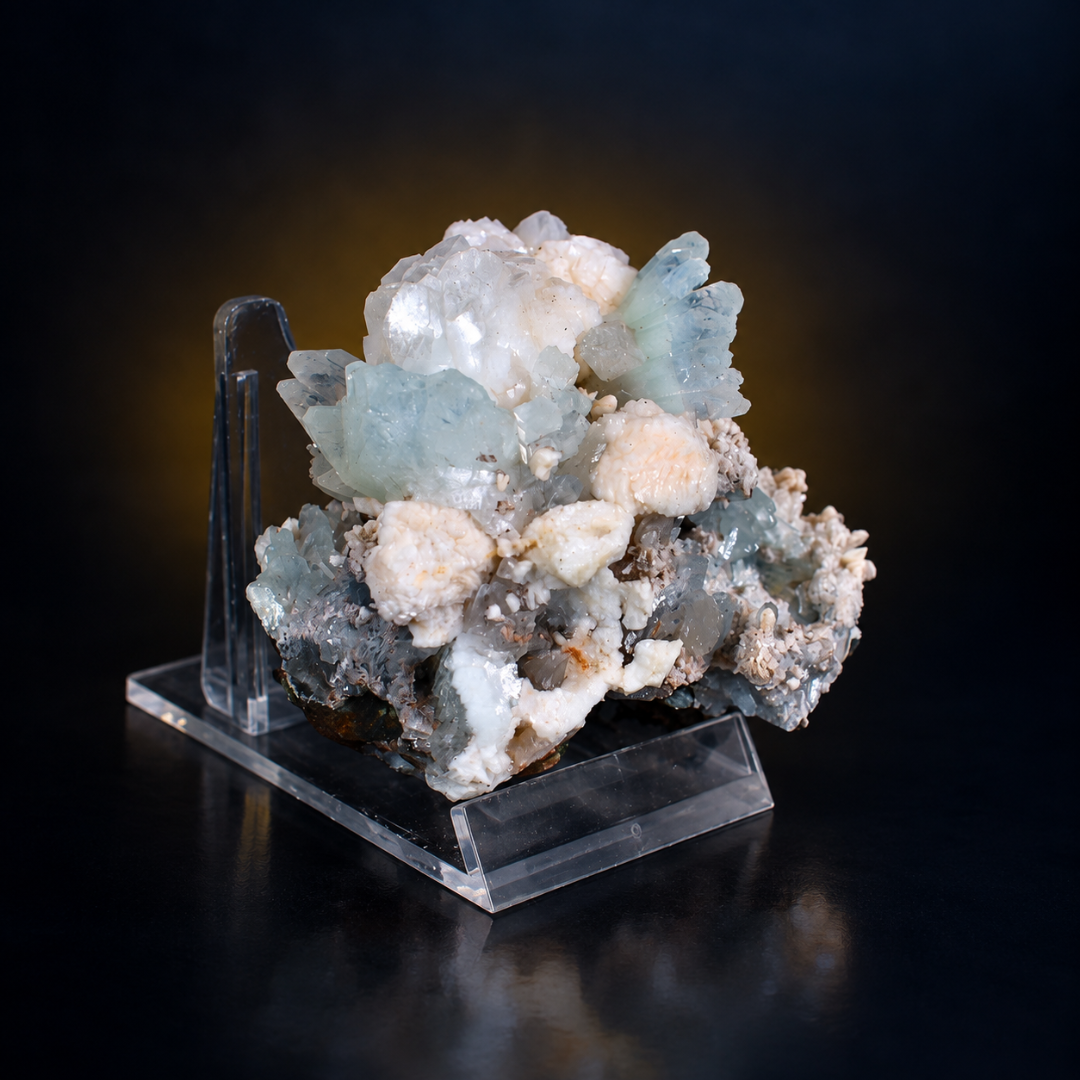Natural Green Apophyllite with Heulandite Mineral Specimen – 150g